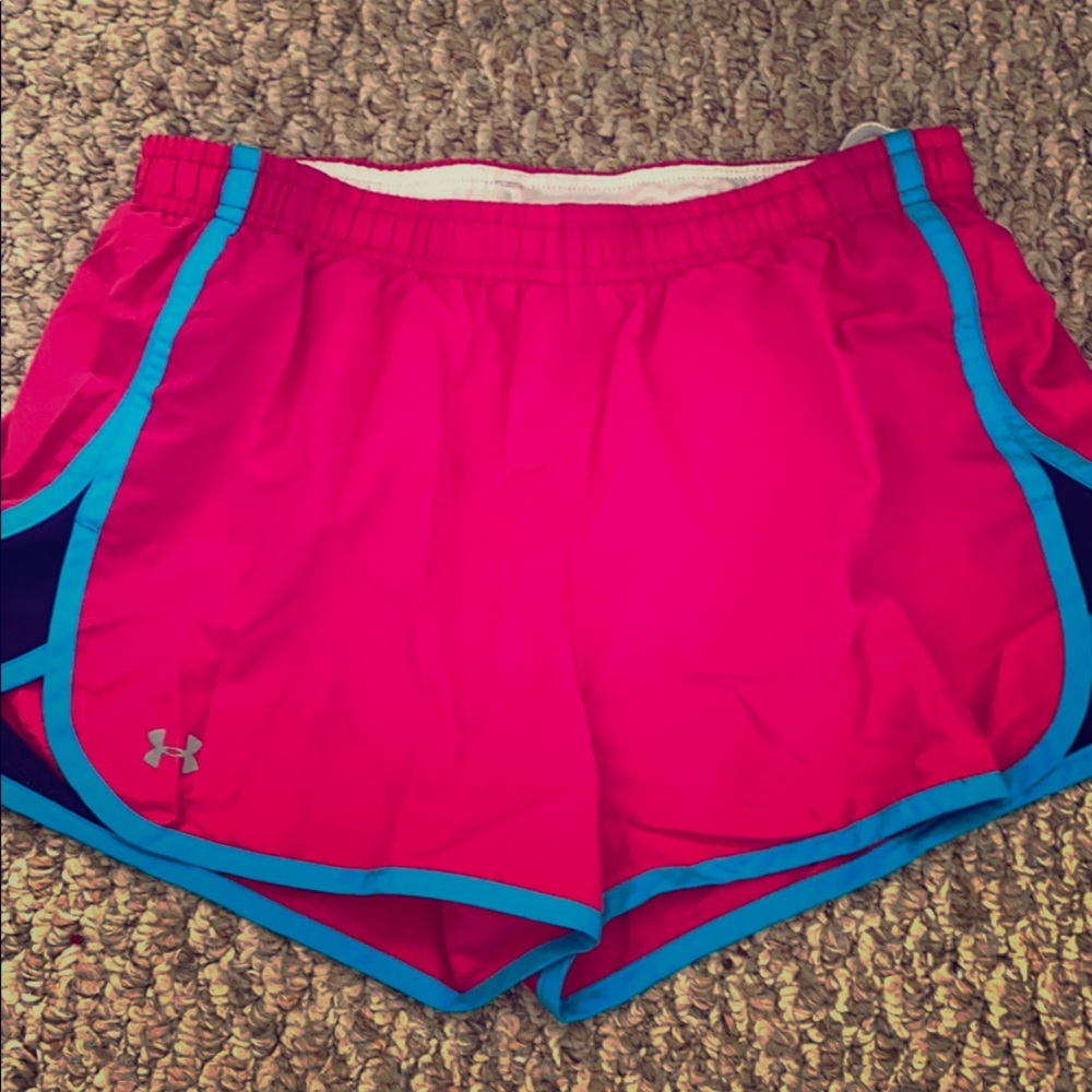 Under armour pink athletic shorts